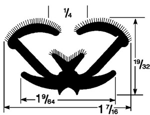 96" Flocked All Rubber Window Channel