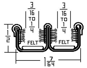Window Channel – " Flexible Pile Lining / Rubber Covered