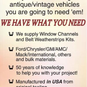 1967–1978 American Motors Window Channel – Sold by the Foot